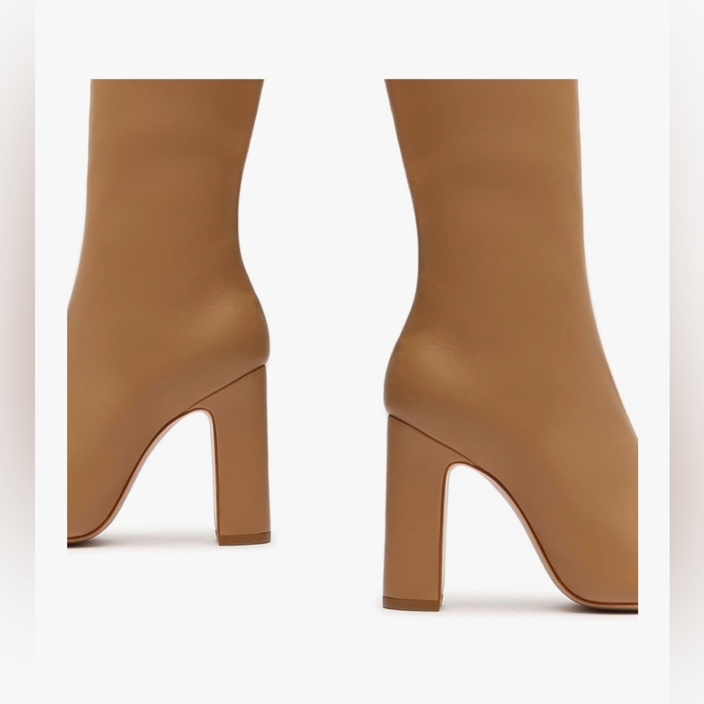 New SCHUTZ Women Gabrielle Up Boots, Honeycomb, Tan Size 11 - Picture 4 of 11